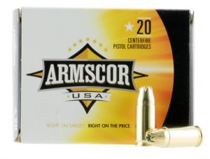9mm Luger Ammunition (Armscor Precision Inc) 124 grain 20 Rounds