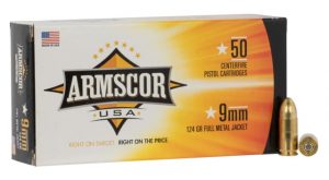 9mm Luger Ammunition (Armscor Precision Inc) 124 grain 50 Rounds