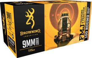 9mm Luger Ammunition (Browning) 115 grain 100 Rounds
