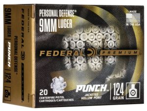 9mm Luger Ammunition (Federal Premium) 124 grain 20 Rounds