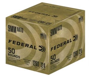 9mm Luger Ammunition (Federal Premium) 124 grain 50 Rounds