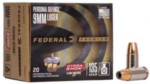9mm Luger Ammunition (Federal Premium) 135 grain 20 Rounds