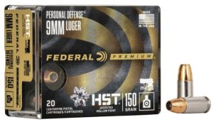 9mm Luger Ammunition (Federal Premium) 150 grain 20 Rounds