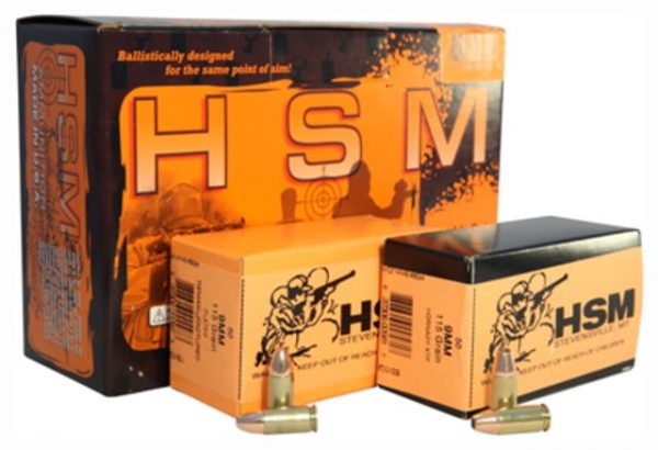 9mm Luger Ammunition (HSM Ammunition) 115 grain 300 Rounds