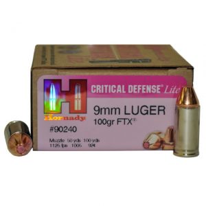 9mm Luger Ammunition (Hornady) 100 grain 25 Rounds