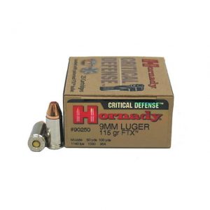 9mm Luger Ammunition (Hornady) 115 grain 25 Rounds