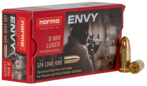 9mm Luger Ammunition (Norma) 124 grain 50 Rounds