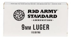 9mm Luger Ammunition (Red Army Standard) 115 grain 50 Rounds