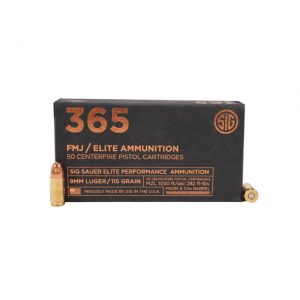 9mm Luger Ammunition (Sig Sauer) 115 grain 50 Rounds