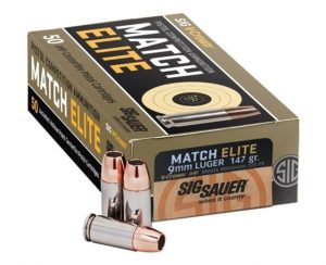 9mm Luger Ammunition (Sig Sauer) 147 grain 50 Rounds