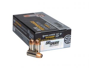 9mm Luger Ammunition (Sig Sauer) 147 grain 50 Rounds