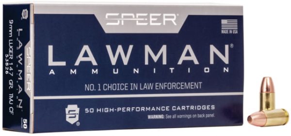 9mm Luger Ammunition (Speer) 147 grain 50 Rounds