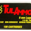 9mm Luger Ammunition (TulAmmo) 115 grain 100 Rounds