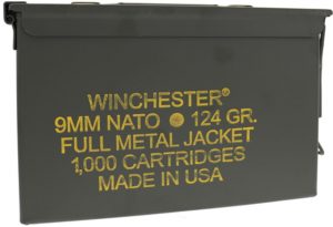 9mm Luger Ammunition (Winchester) 124 grain 1000 Rounds