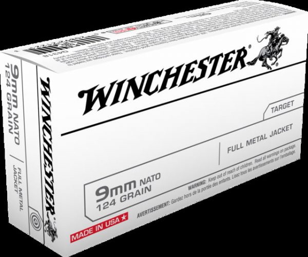 9mm NATO9 Ammunition (Winchester) 124 grain 50 Rounds