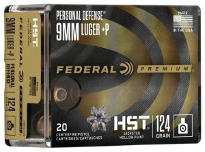 9mm +P Ammunition (Federal Premium) 124 grain 20 Rounds