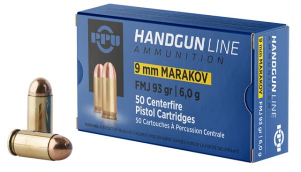 9x18mm Makarov Ammunition (PPU) 93 grain 50 Rounds