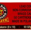 9x18mm Makarov Ammunition (Red Army Standard) 93 grain 50 Rounds